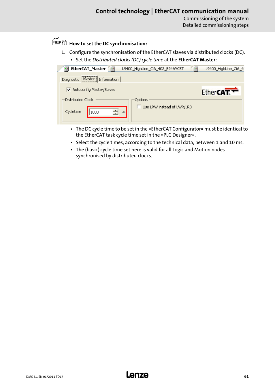 Lenze EtherCAT control technology User Manual | Page 61 / 204