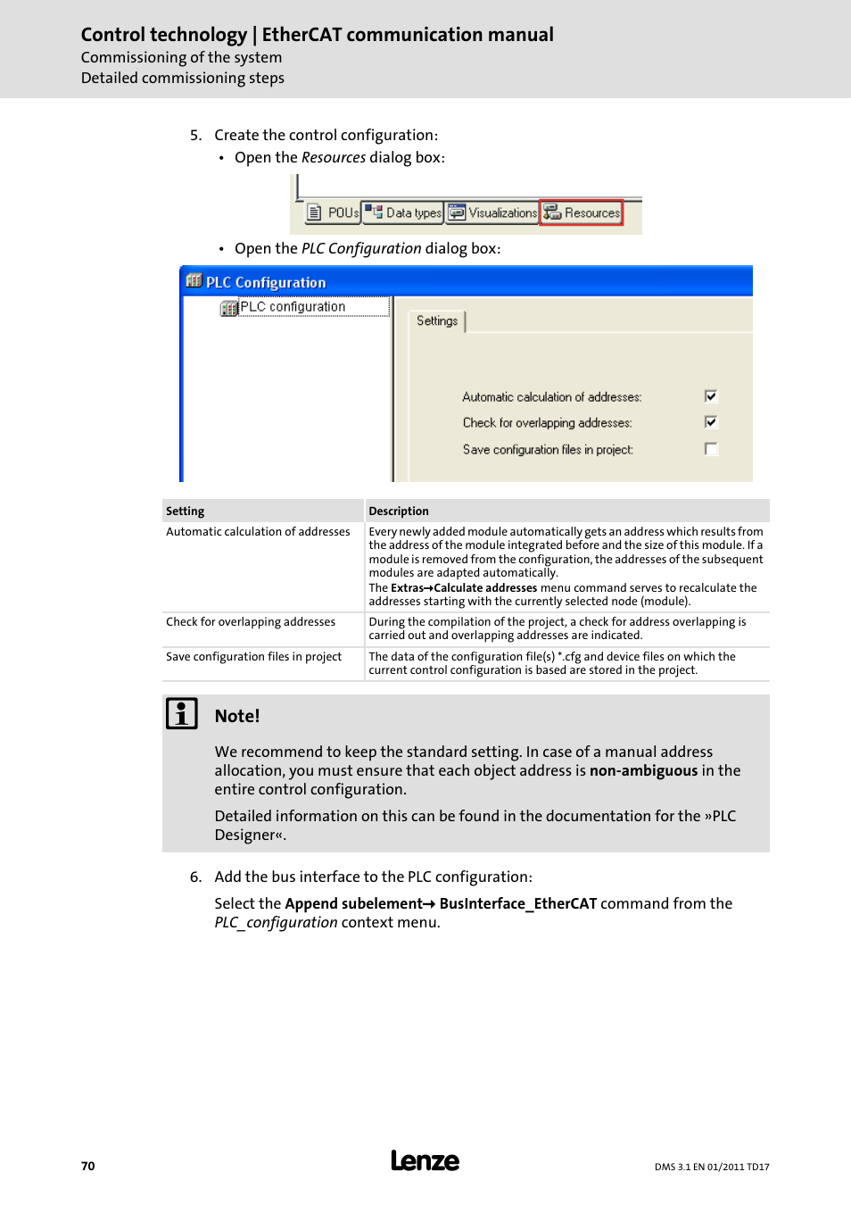 Control technology | ethercat communication manual | Lenze EtherCAT control technology User Manual | Page 70 / 204