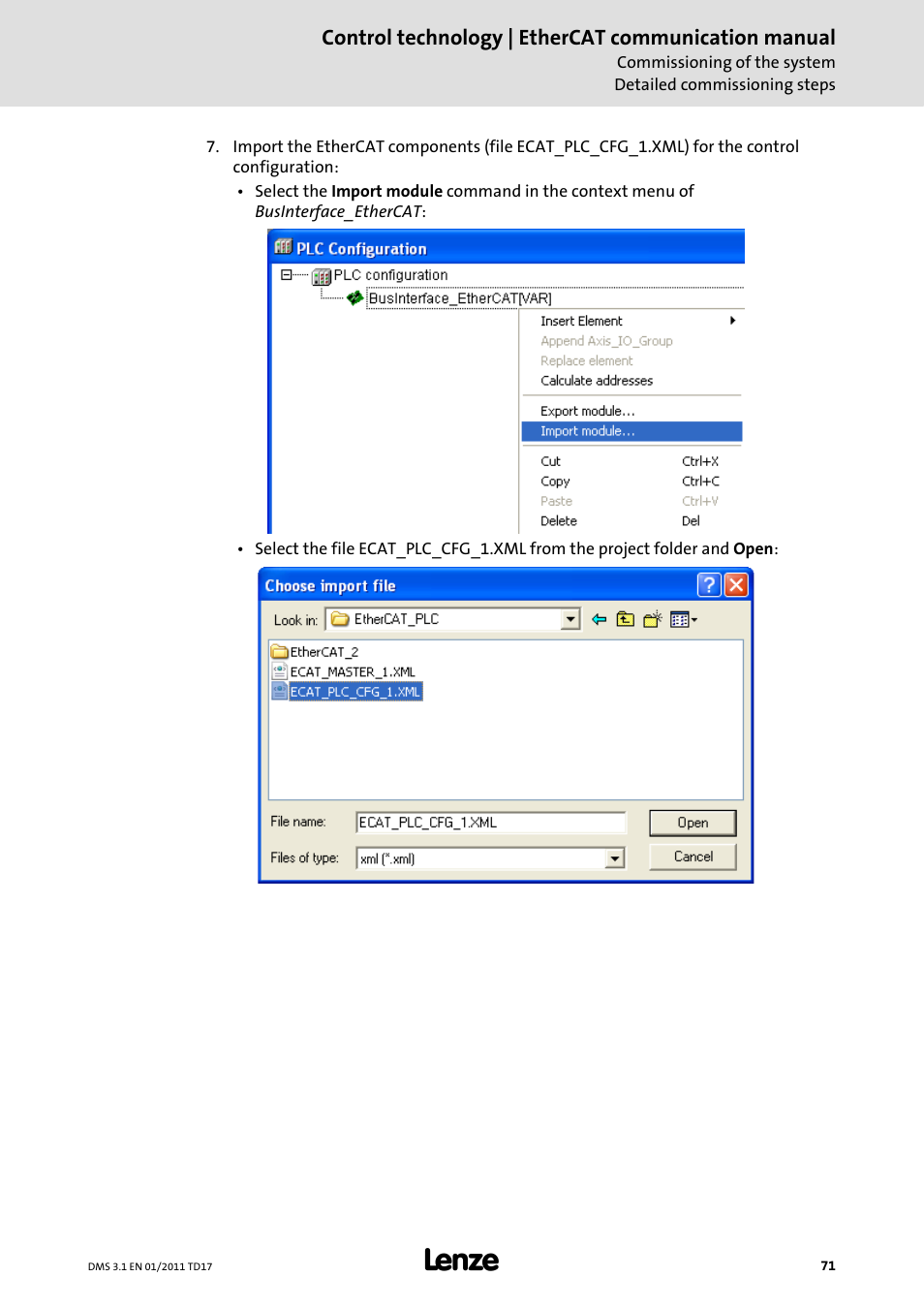 Lenze EtherCAT control technology User Manual | Page 71 / 204