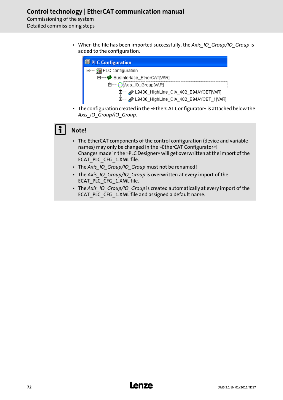 Lenze EtherCAT control technology User Manual | Page 72 / 204