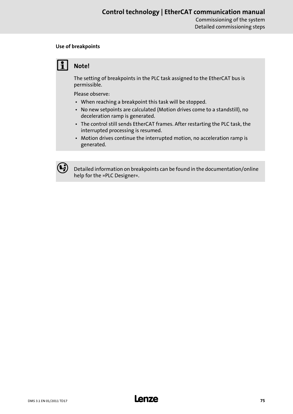Lenze EtherCAT control technology User Manual | Page 75 / 204