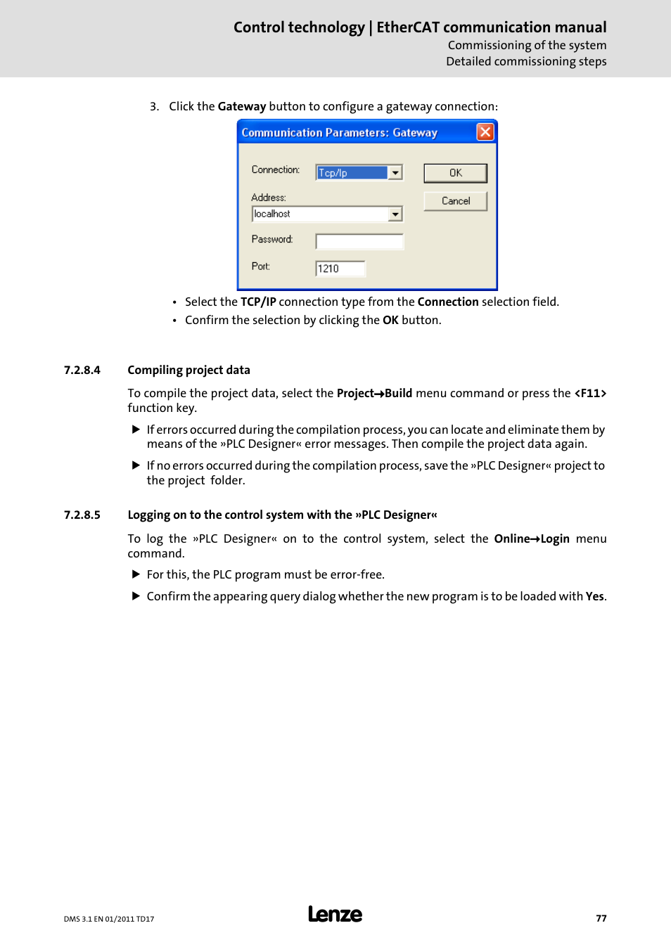 4 compiling project data | Lenze EtherCAT control technology User Manual | Page 77 / 204