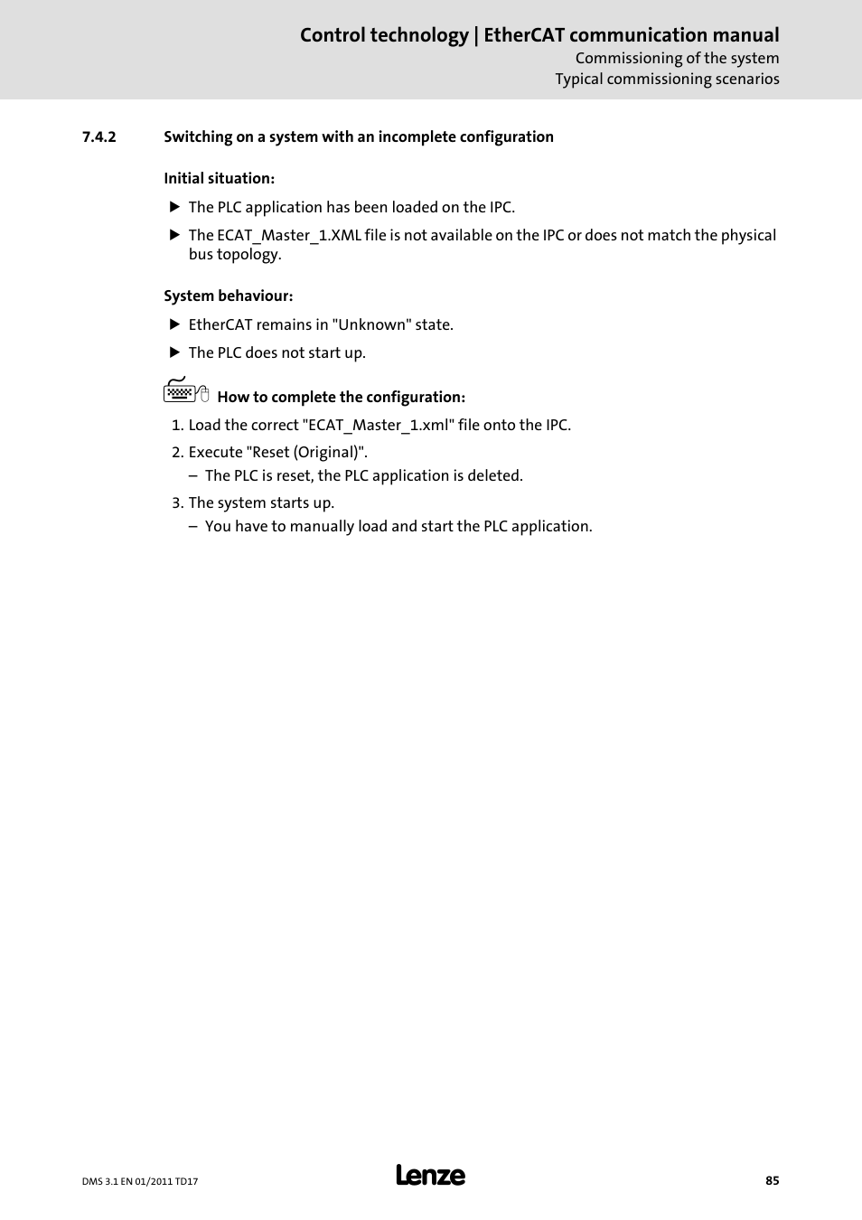 Lenze EtherCAT control technology User Manual | Page 85 / 204
