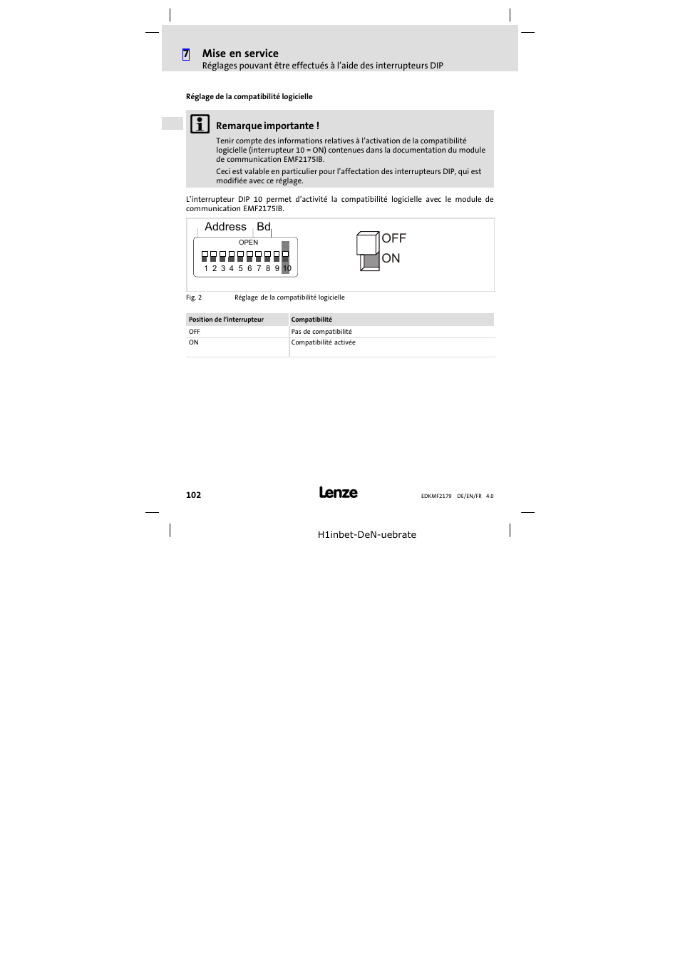 On off | Lenze EMF2179IB User Manual | Page 102 / 112