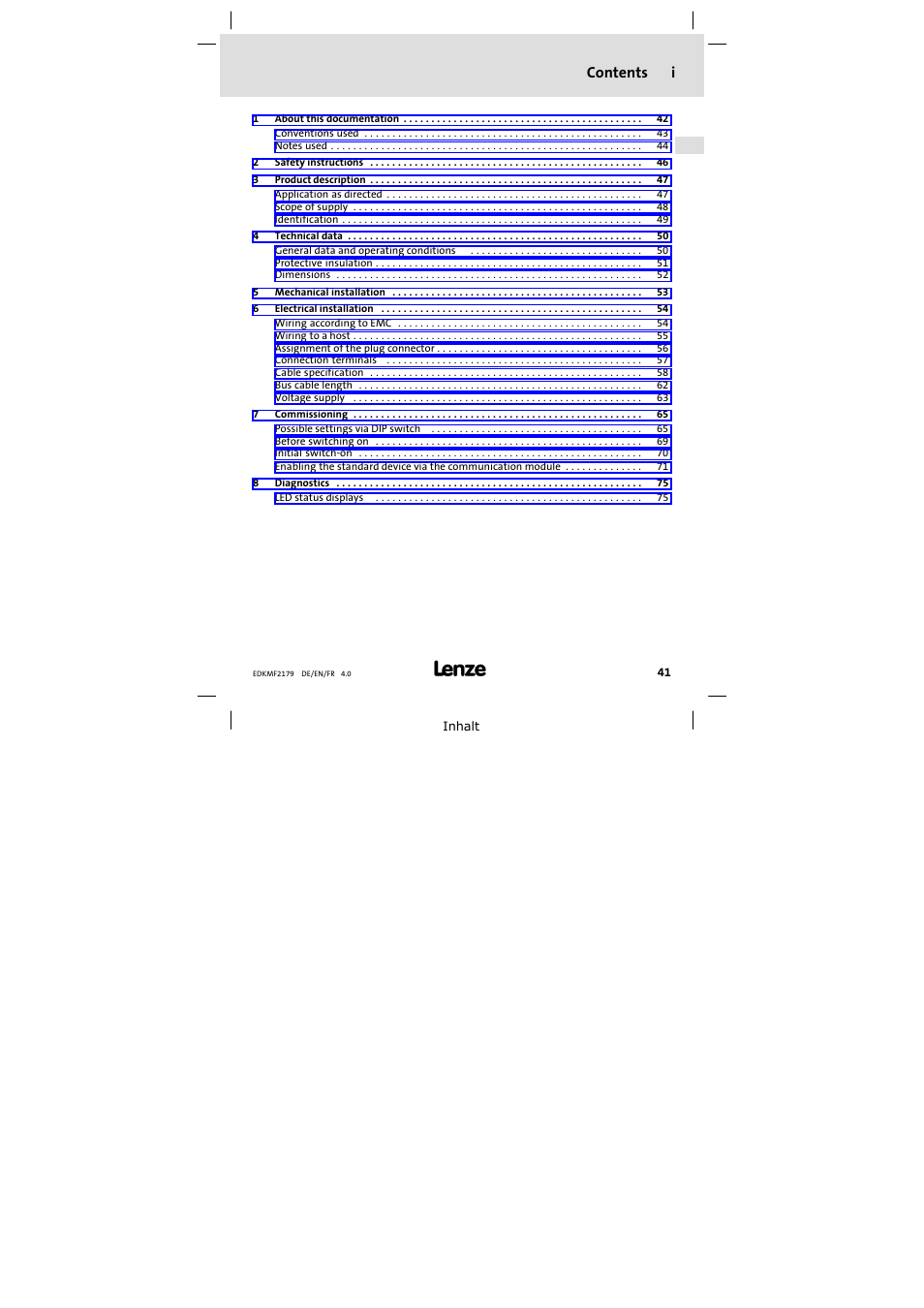 Lenze EMF2179IB User Manual | Page 41 / 112