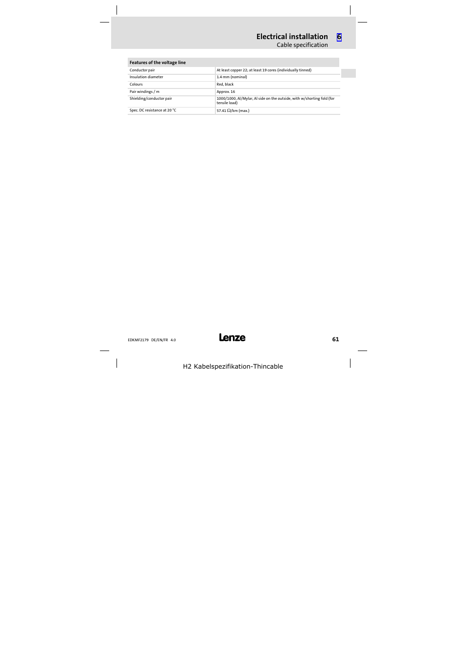 Electrical installation | Lenze EMF2179IB User Manual | Page 61 / 112