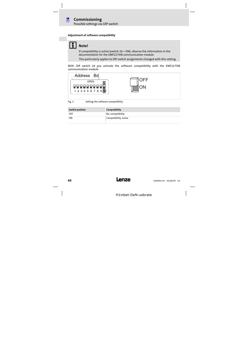 On off | Lenze EMF2179IB User Manual | Page 66 / 112