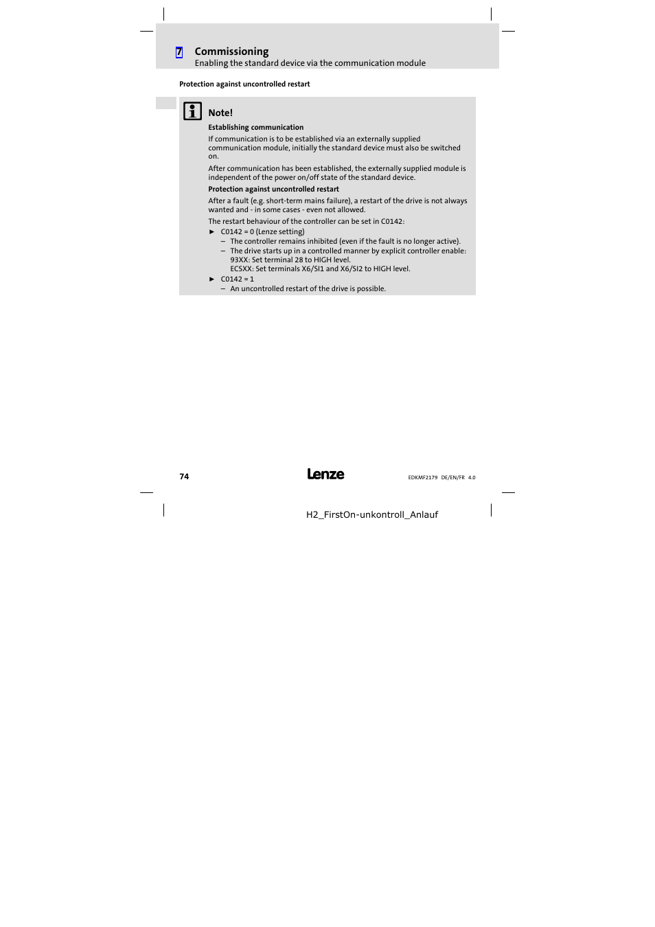 Lenze EMF2179IB User Manual | Page 74 / 112