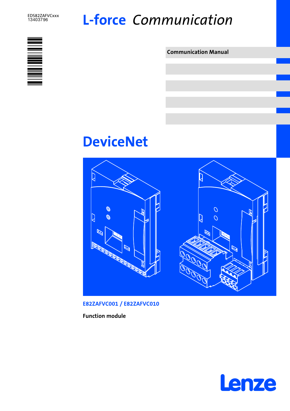 Lenze E82ZAFVC010 User Manual | 70 pages
