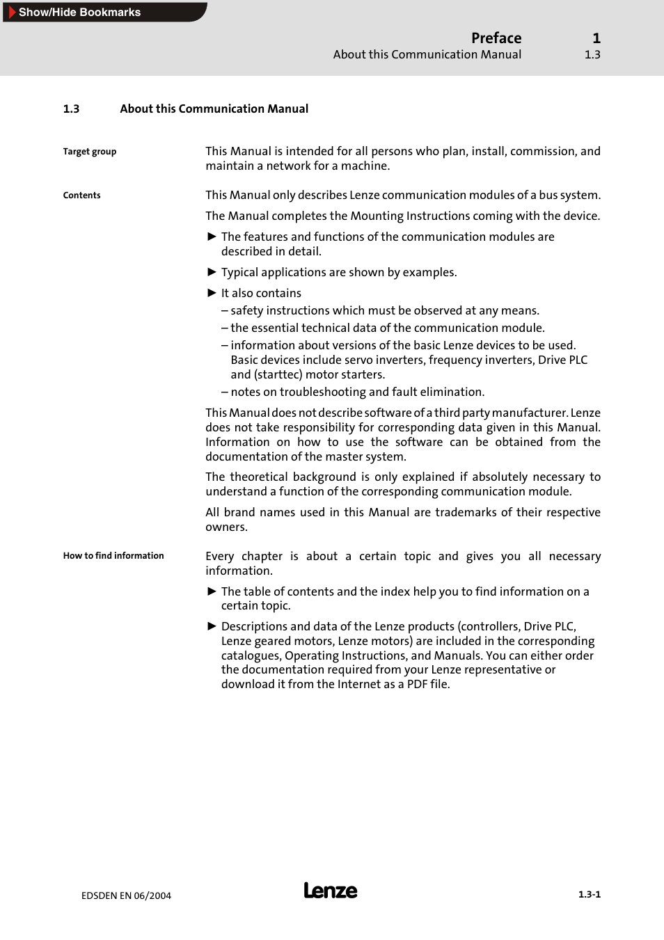 3 about this communication manual, Preface | Lenze EMF2179IB User Manual | Page 10 / 85