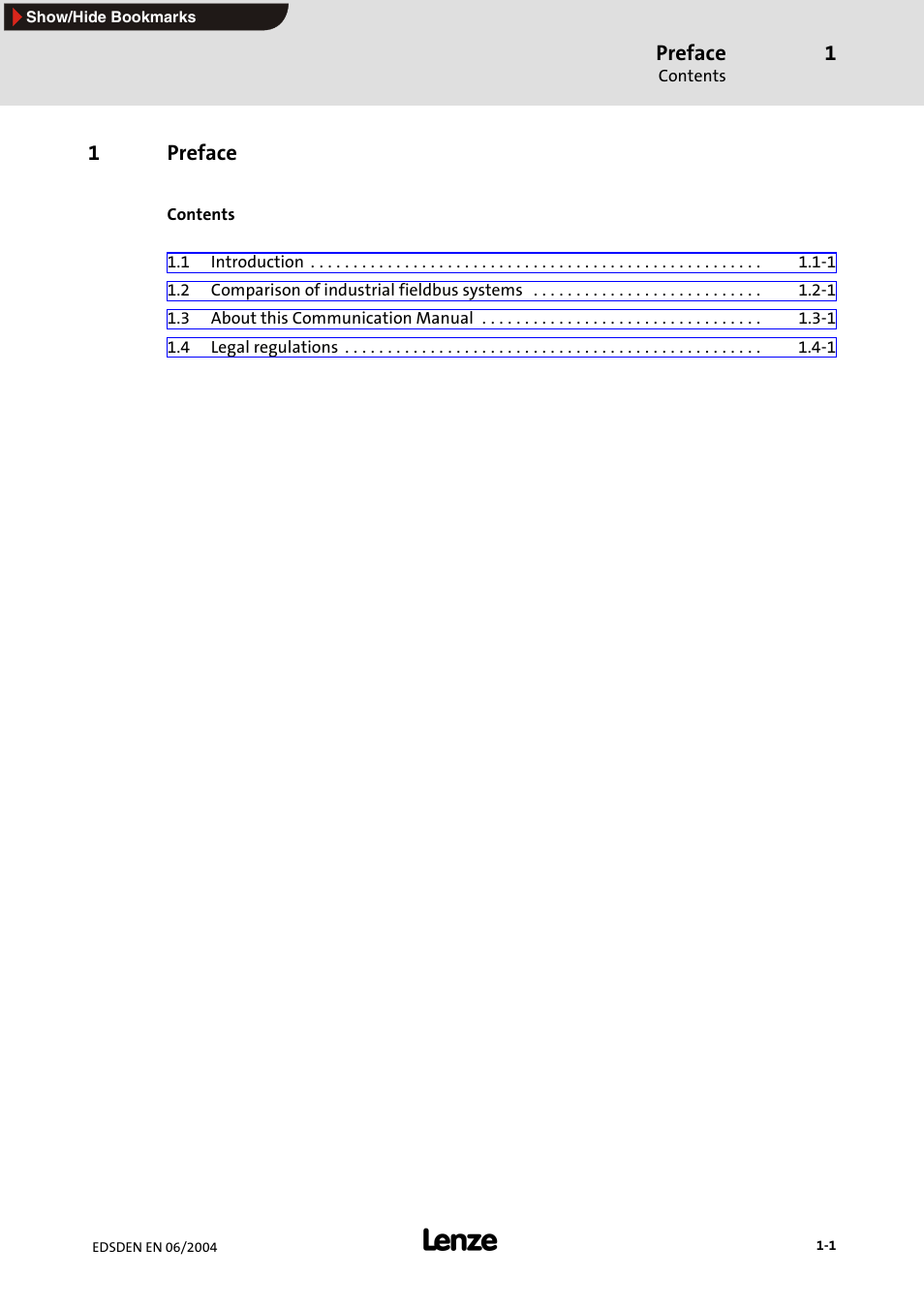 1 preface, Preface, 1preface | Lenze EMF2179IB User Manual | Page 2 / 85