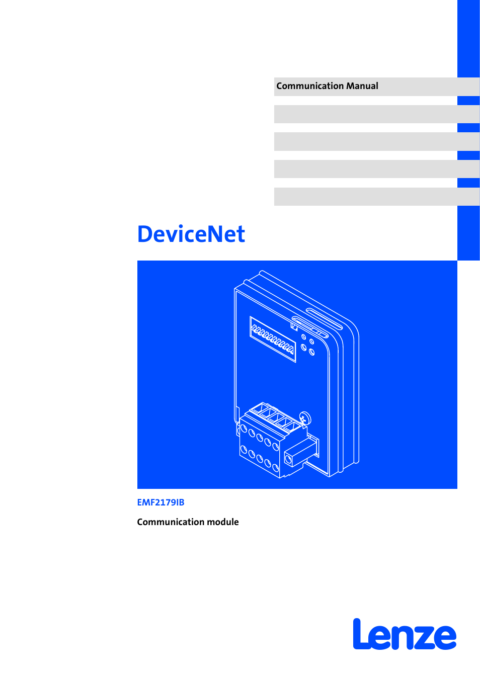 5 emf2179ib communication module devicenet, Devicenet | Lenze EMF2179IB User Manual | Page 22 / 85