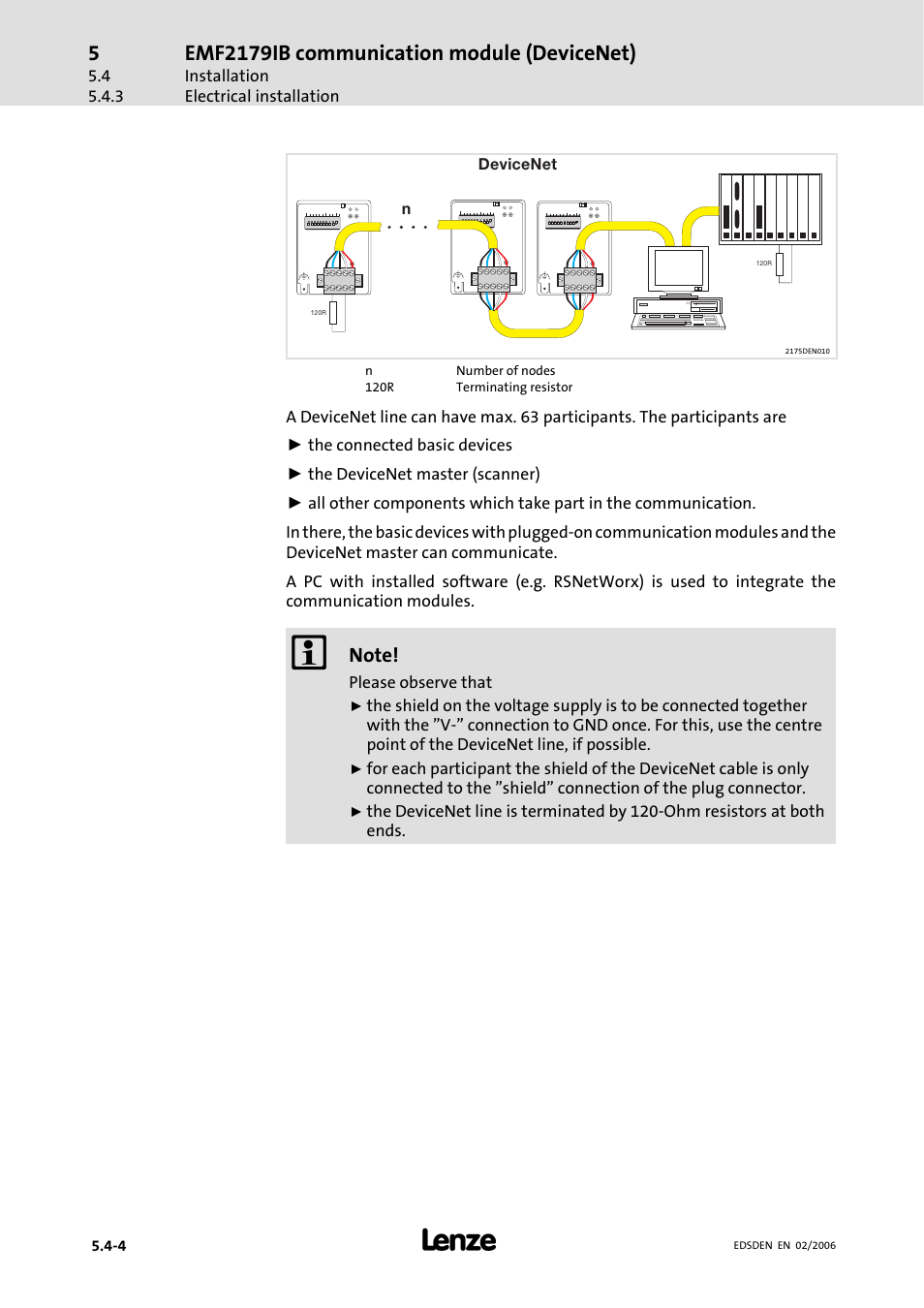 Emf2179ib communication module (devicenet) | Lenze EMF2179IB User Manual | Page 39 / 85
