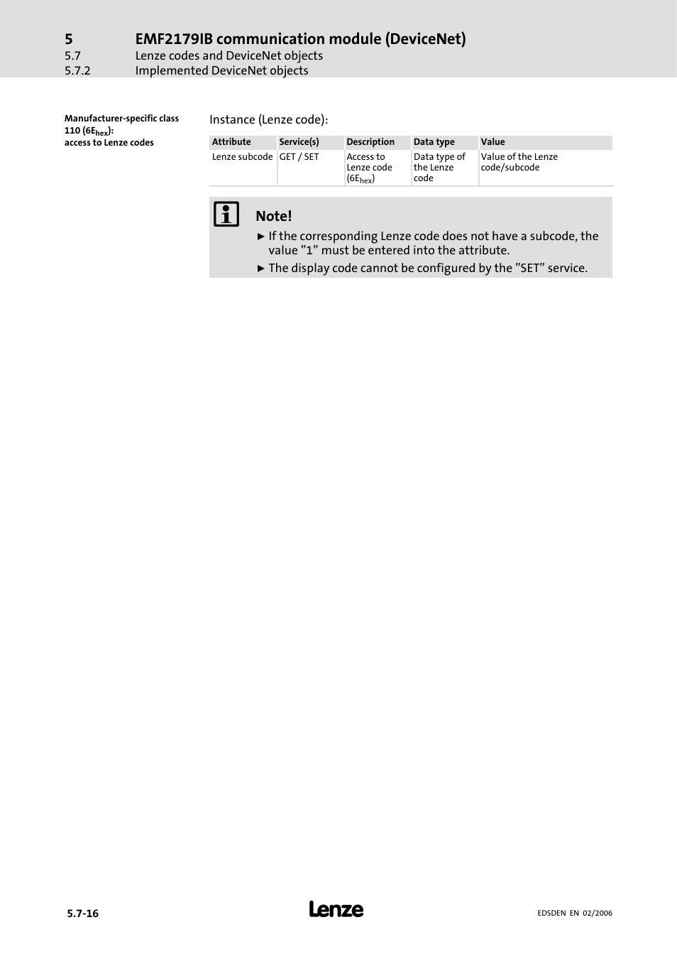 Emf2179ib communication module (devicenet) | Lenze EMF2179IB User Manual | Page 75 / 85