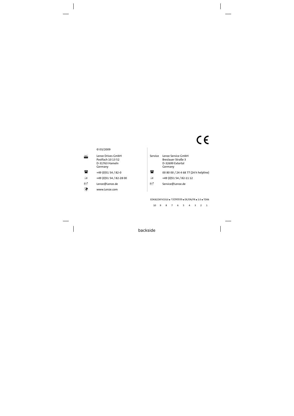 Lenze E82ZAFVC010 User Manual | Page 100 / 100