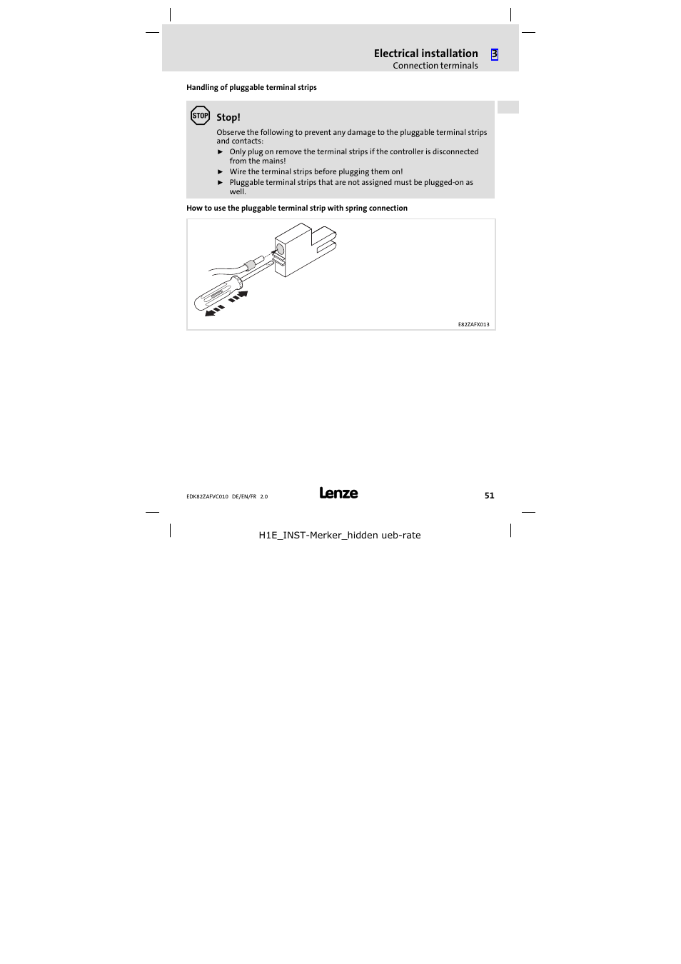 Lenze E82ZAFVC010 User Manual | Page 51 / 100