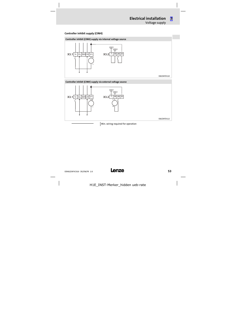 Electrical installation | Lenze E82ZAFVC010 User Manual | Page 53 / 100