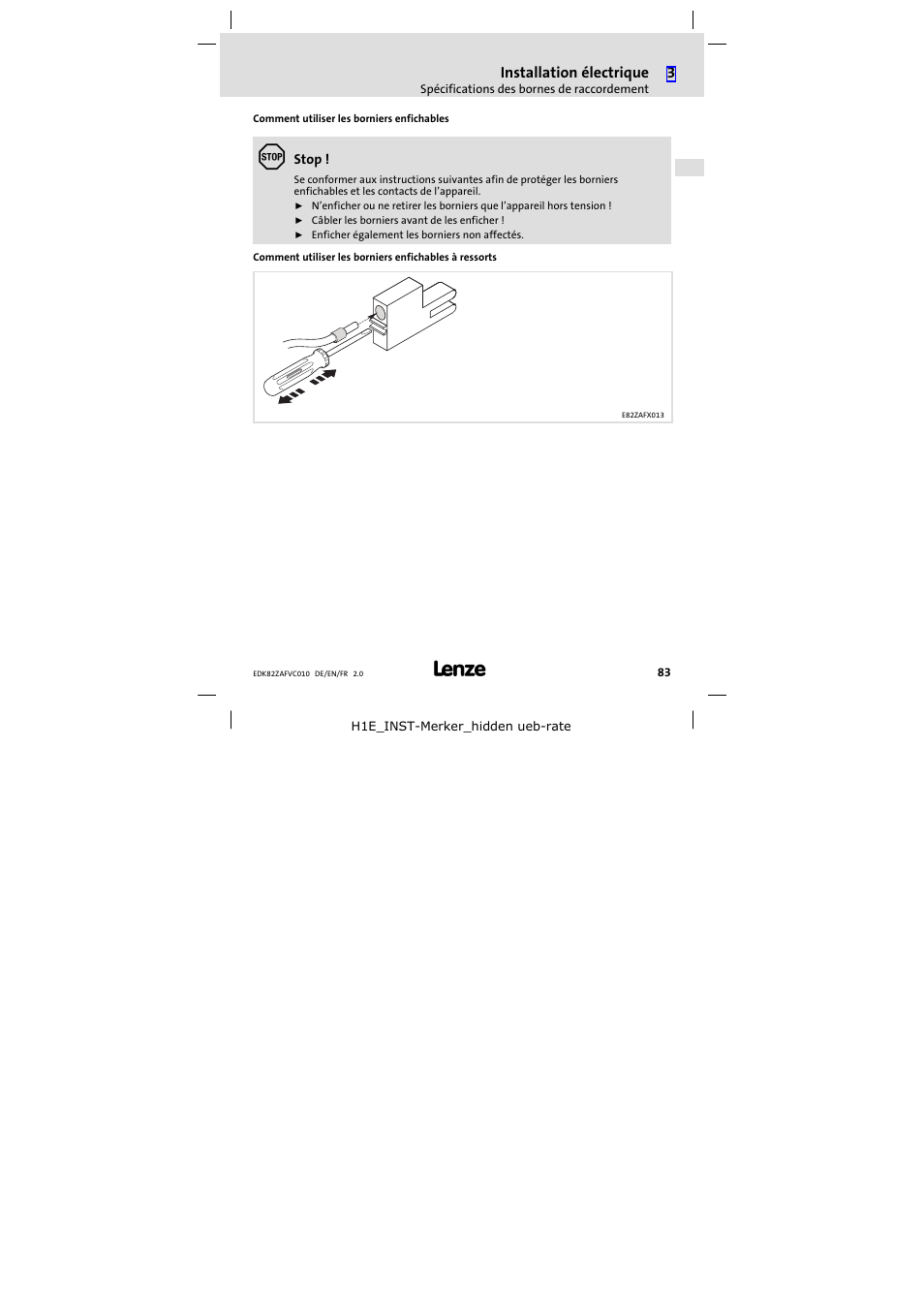 Lenze E82ZAFVC010 User Manual | Page 83 / 100