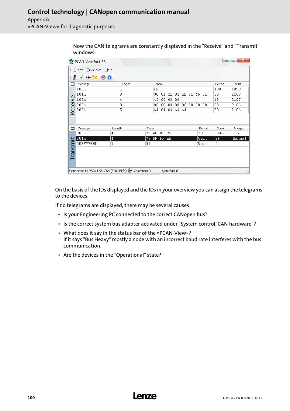 Lenze CANopen control technology User Manual | Page 100 / 105