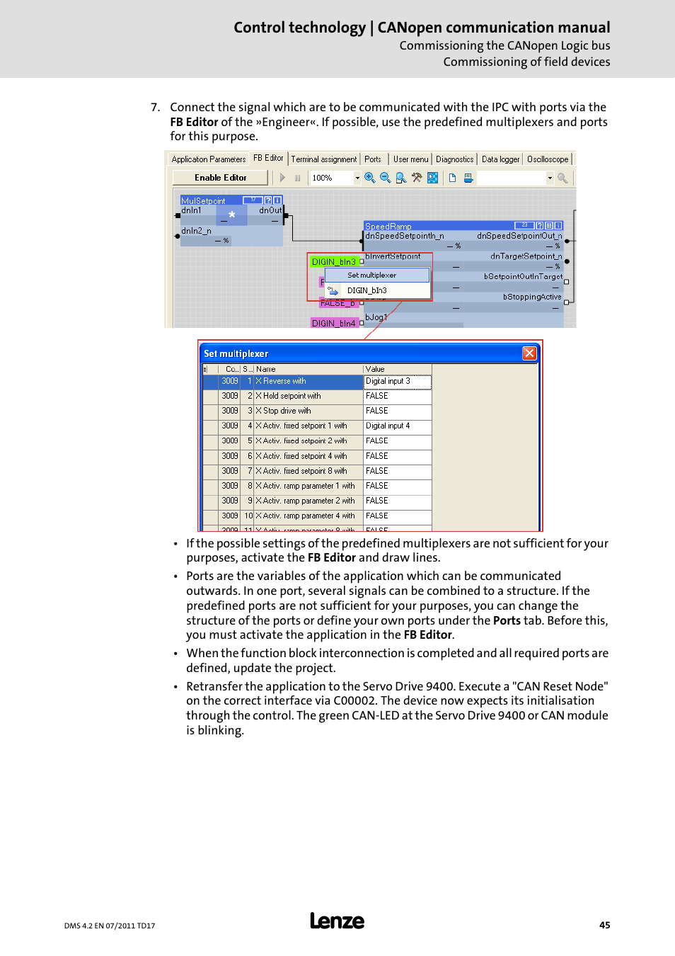 Control technology | canopen communication manual | Lenze CANopen control technology User Manual | Page 45 / 105