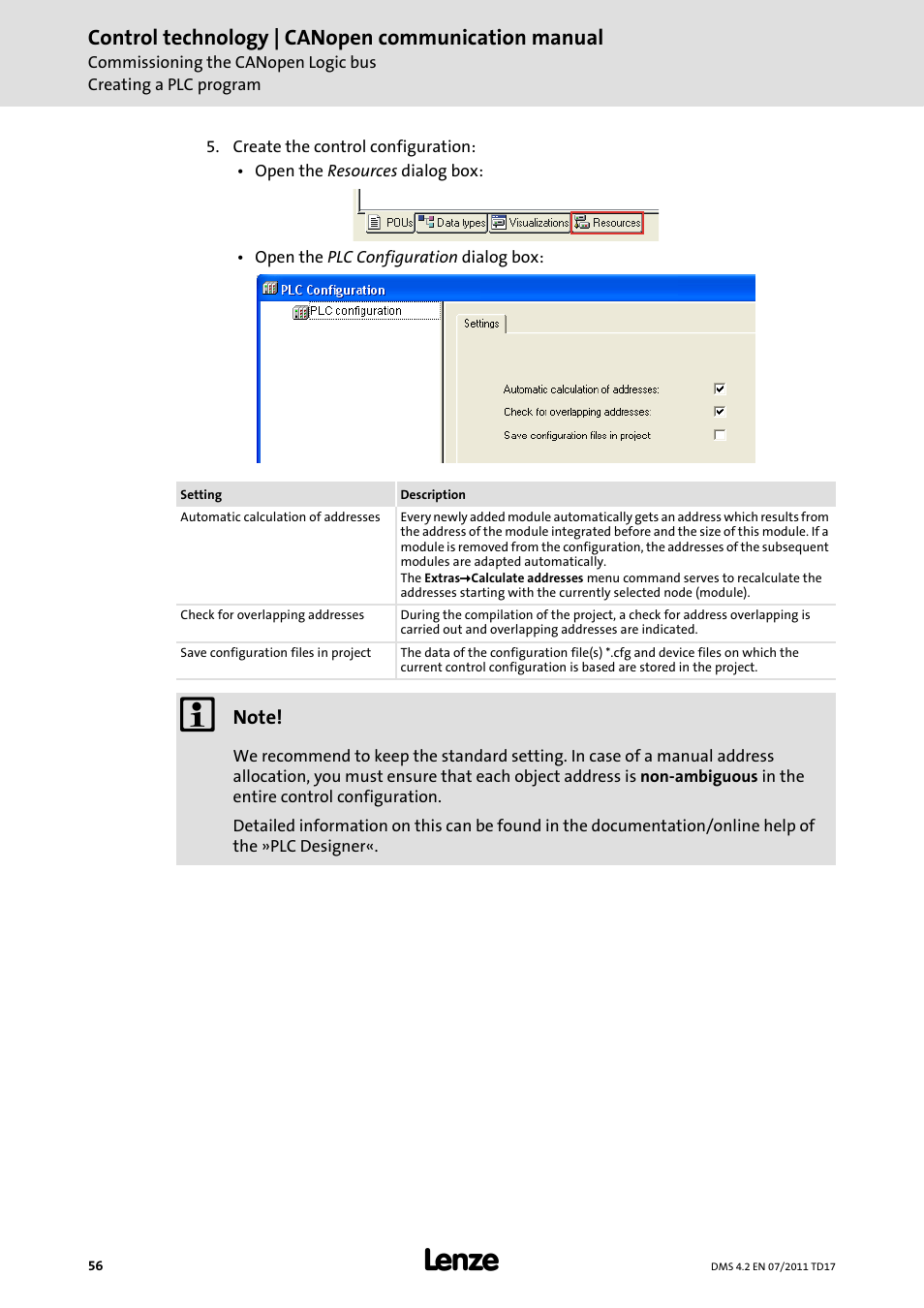 Control technology | canopen communication manual | Lenze CANopen control technology User Manual | Page 56 / 105