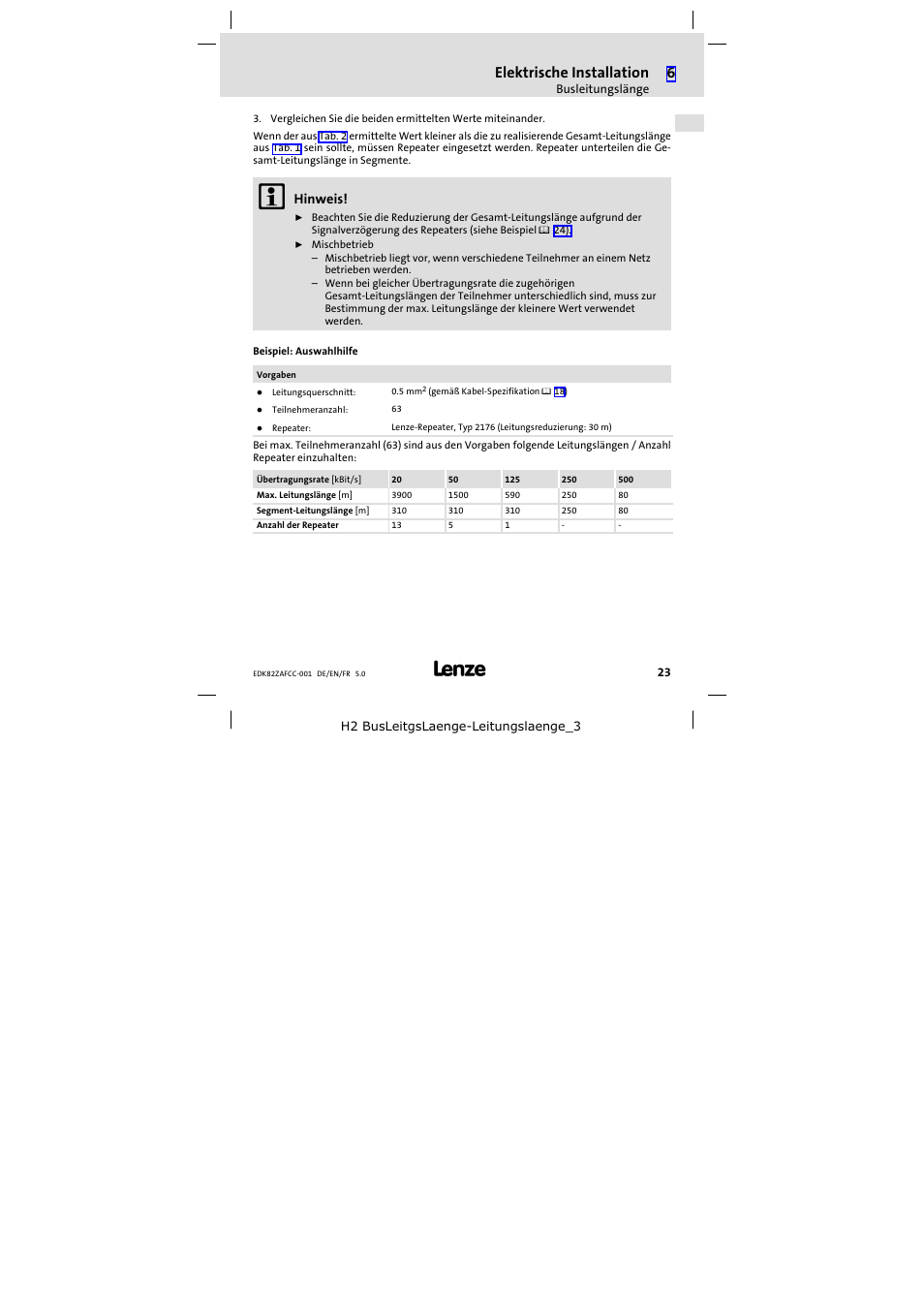 Elektrische installation | Lenze E82ZAFCC001 User Manual | Page 23 / 82