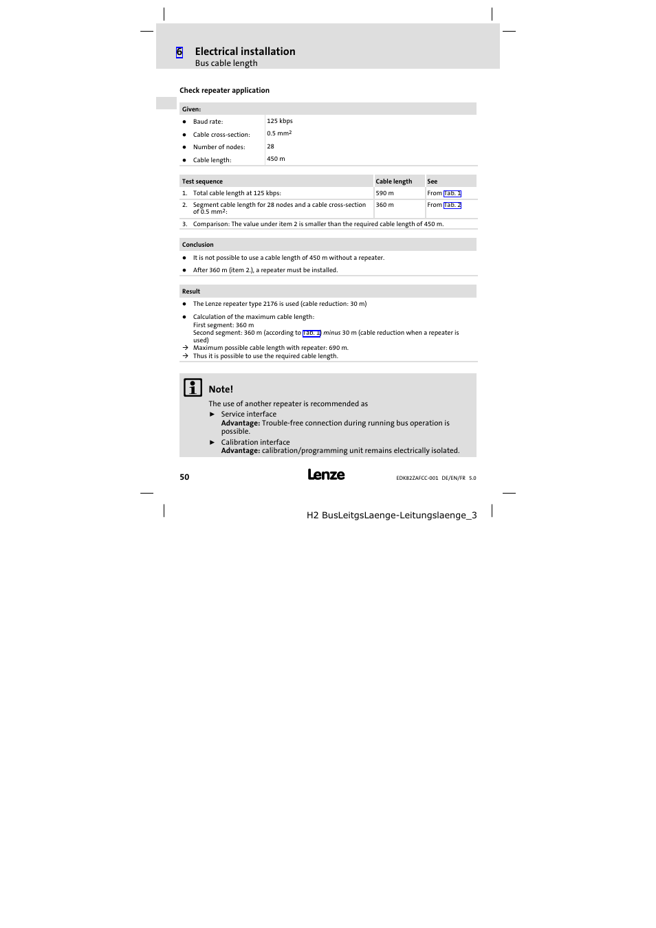 6electrical installation | Lenze E82ZAFCC001 User Manual | Page 50 / 82