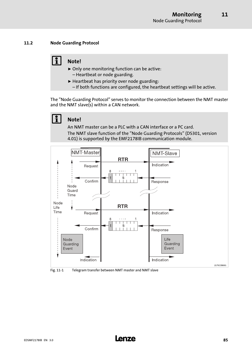 2 node guarding protocol | Lenze EMF2178IB User Manual | Page 85 / 154
