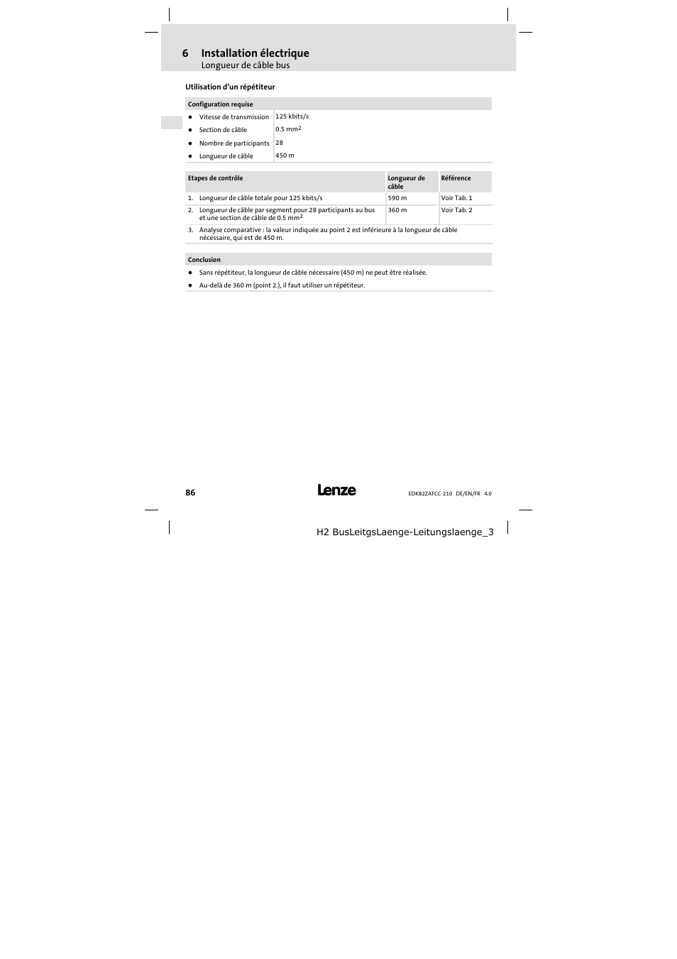6installation électrique | Lenze E82ZAFCC210 User Manual | Page 86 / 96