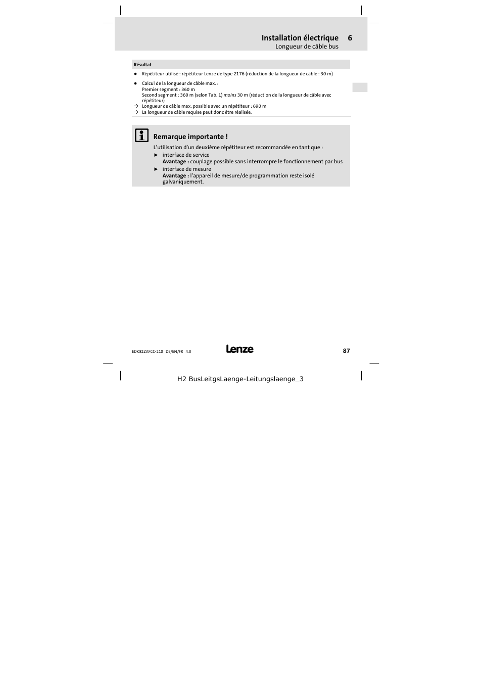 Lenze E82ZAFCC210 User Manual | Page 87 / 96