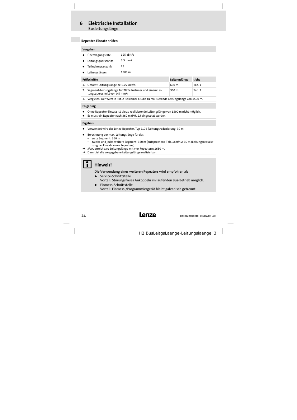 6elektrische installation | Lenze E82ZAFUC010 User Manual | Page 24 / 114