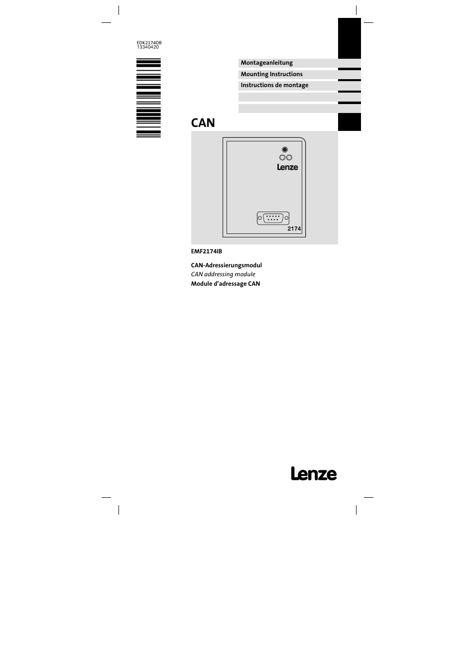 Lenze EMF2174IB User Manual | 17 pages