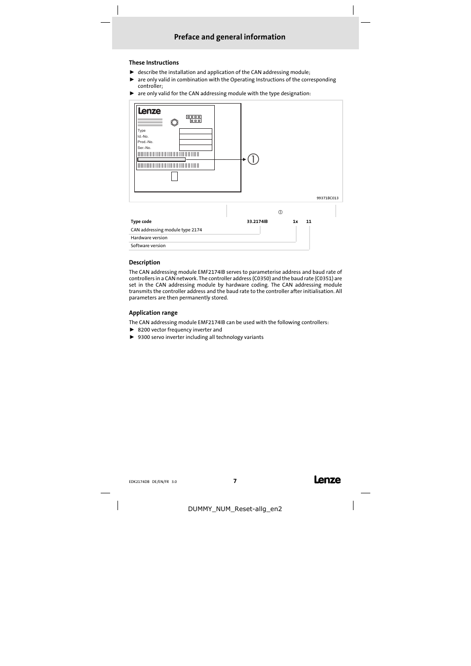 Preface and general information | Lenze EMF2174IB User Manual | Page 7 / 17