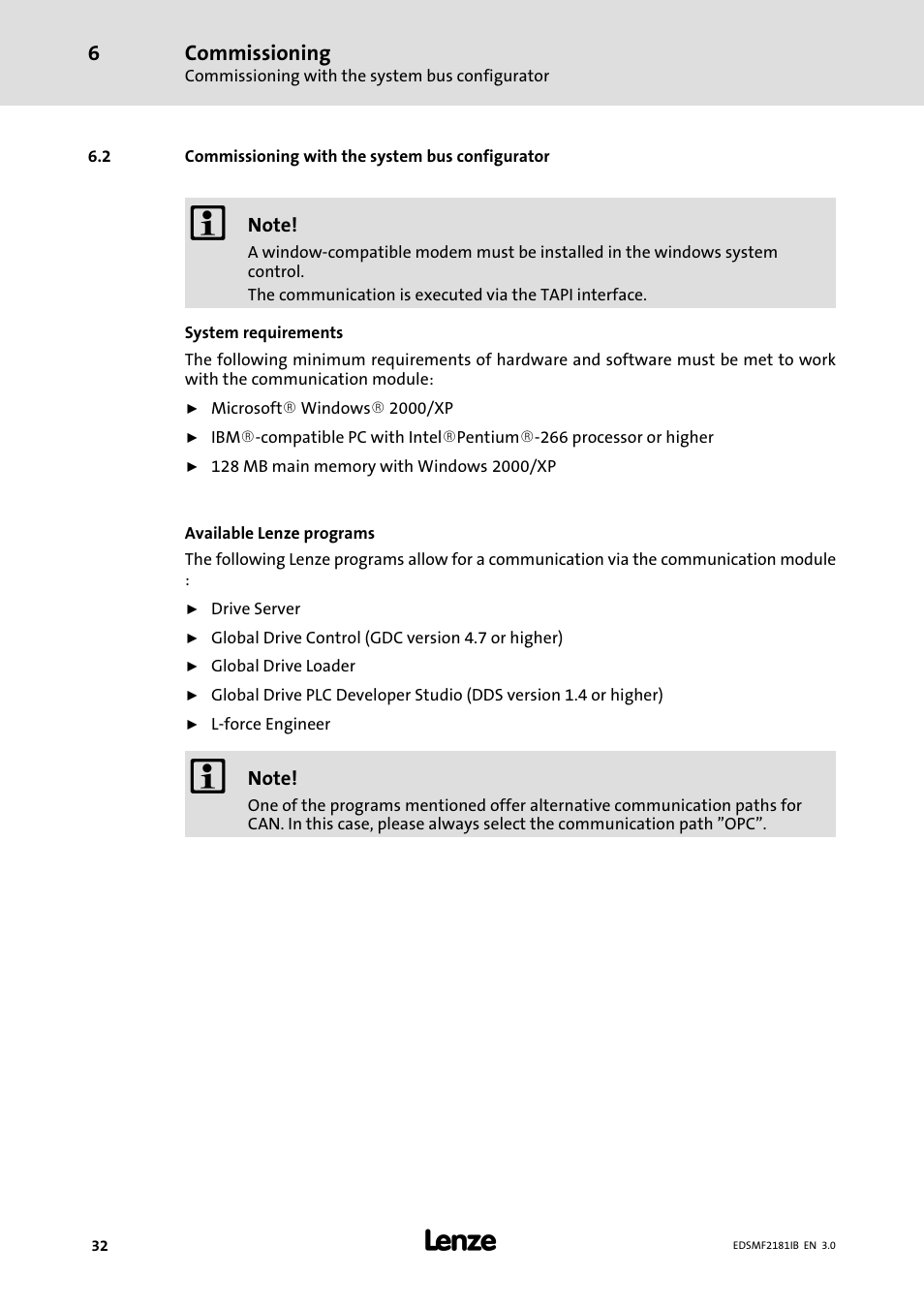 Commissioning with the system bus configurator | Lenze EMF2181IB User Manual | Page 32 / 83