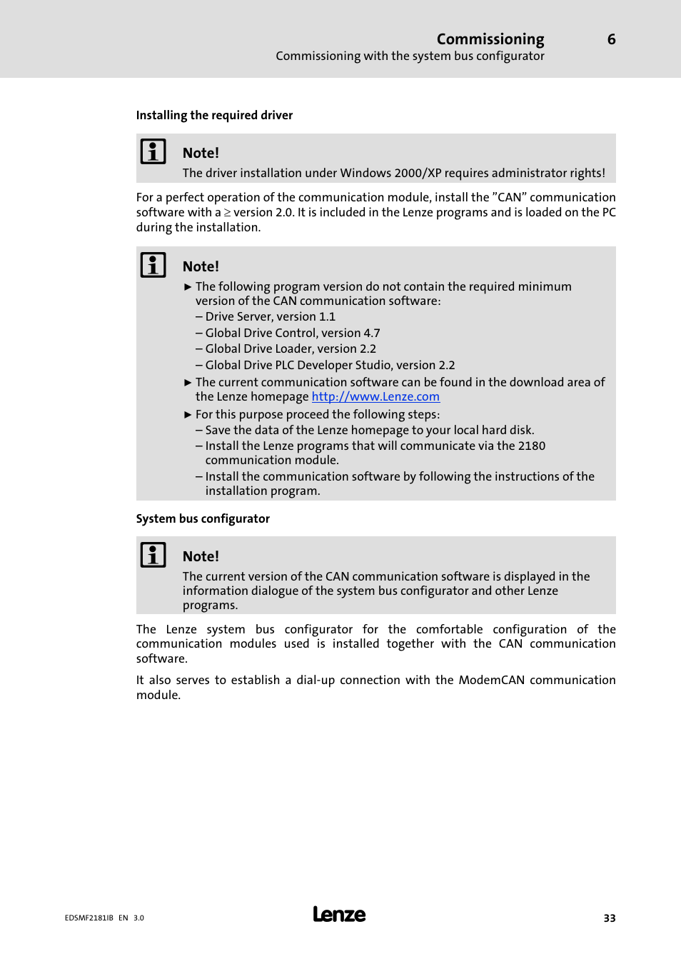 Lenze EMF2181IB User Manual | Page 33 / 83