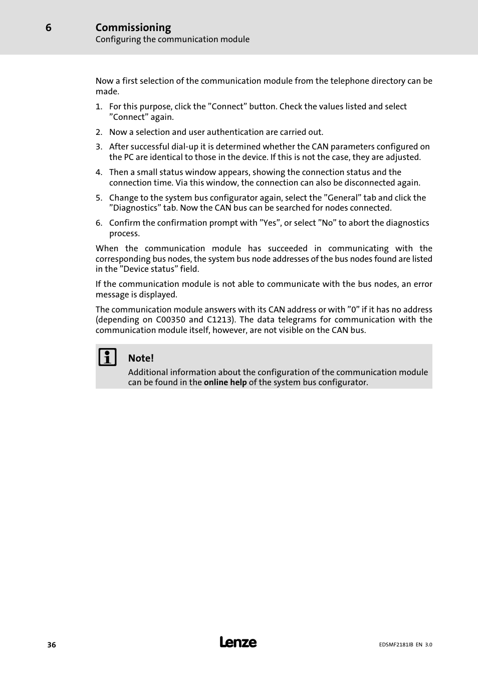 Lenze EMF2181IB User Manual | Page 36 / 83