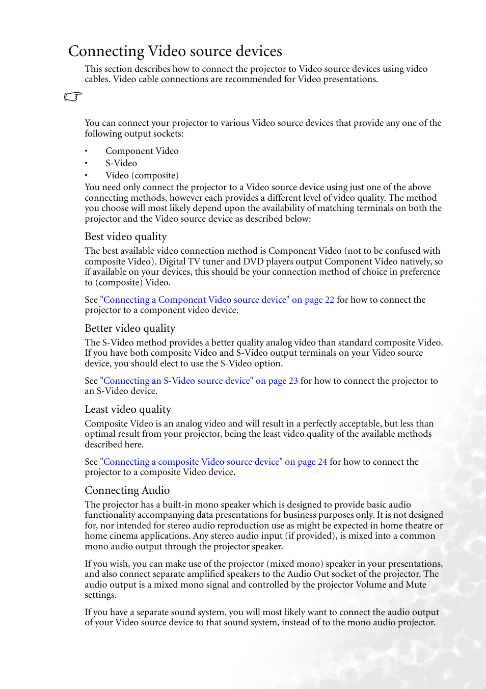 Connecting video source devices | BenQ MP620 User Manual | Page 27 / 61