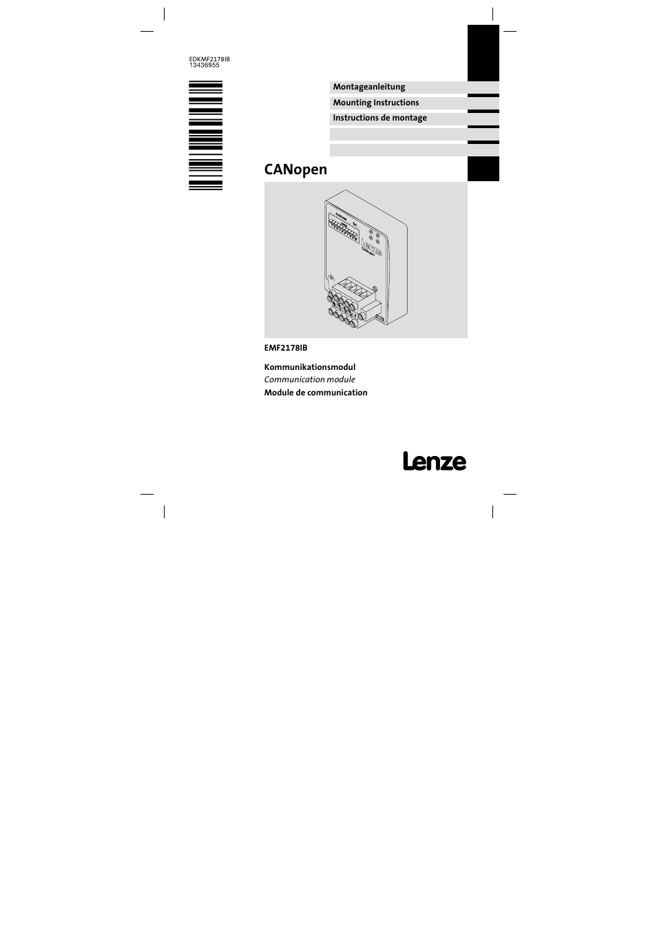 Lenze EMF2178IB User Manual | 118 pages