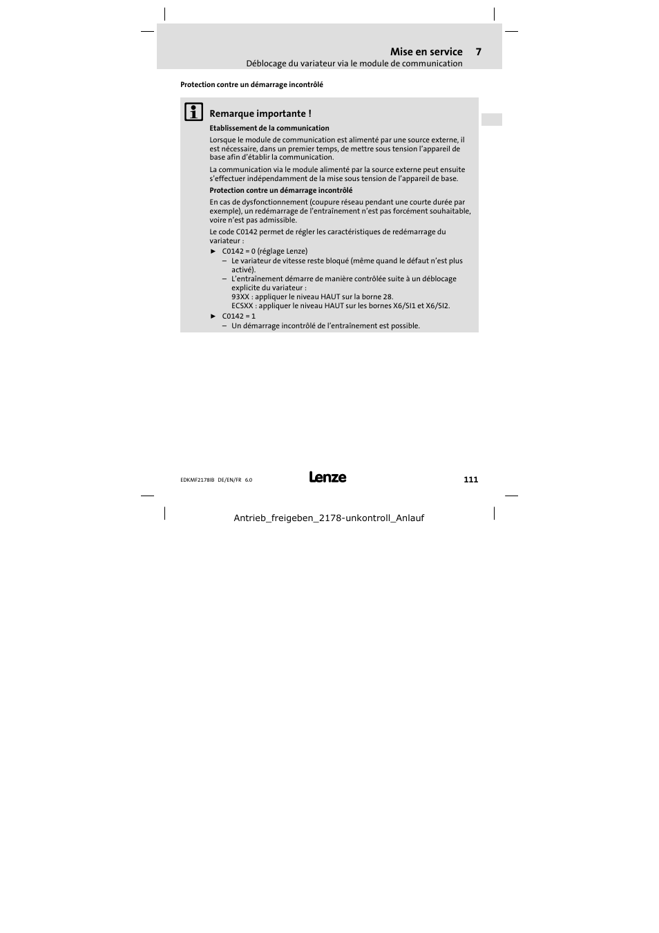 Lenze EMF2178IB User Manual | Page 111 / 118