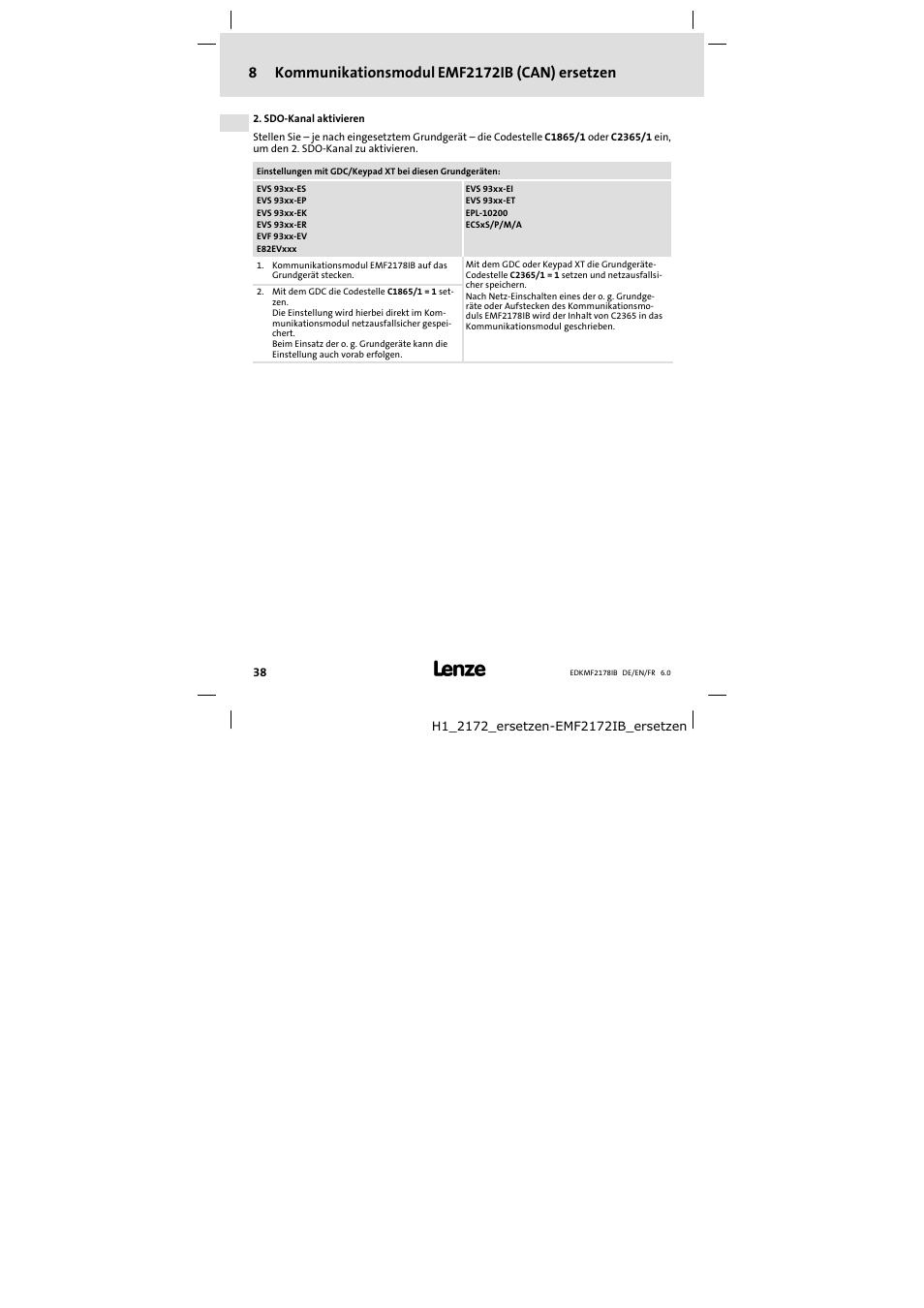 Lenze EMF2178IB User Manual | Page 38 / 118