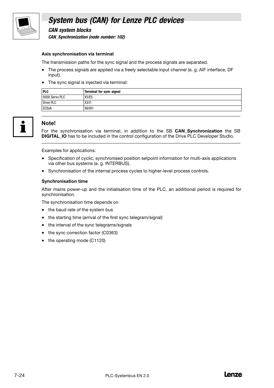 System bus (can) for lenze plc devices | Lenze DDS System bus CAN for PLC User Manual | Page 112 / 178
