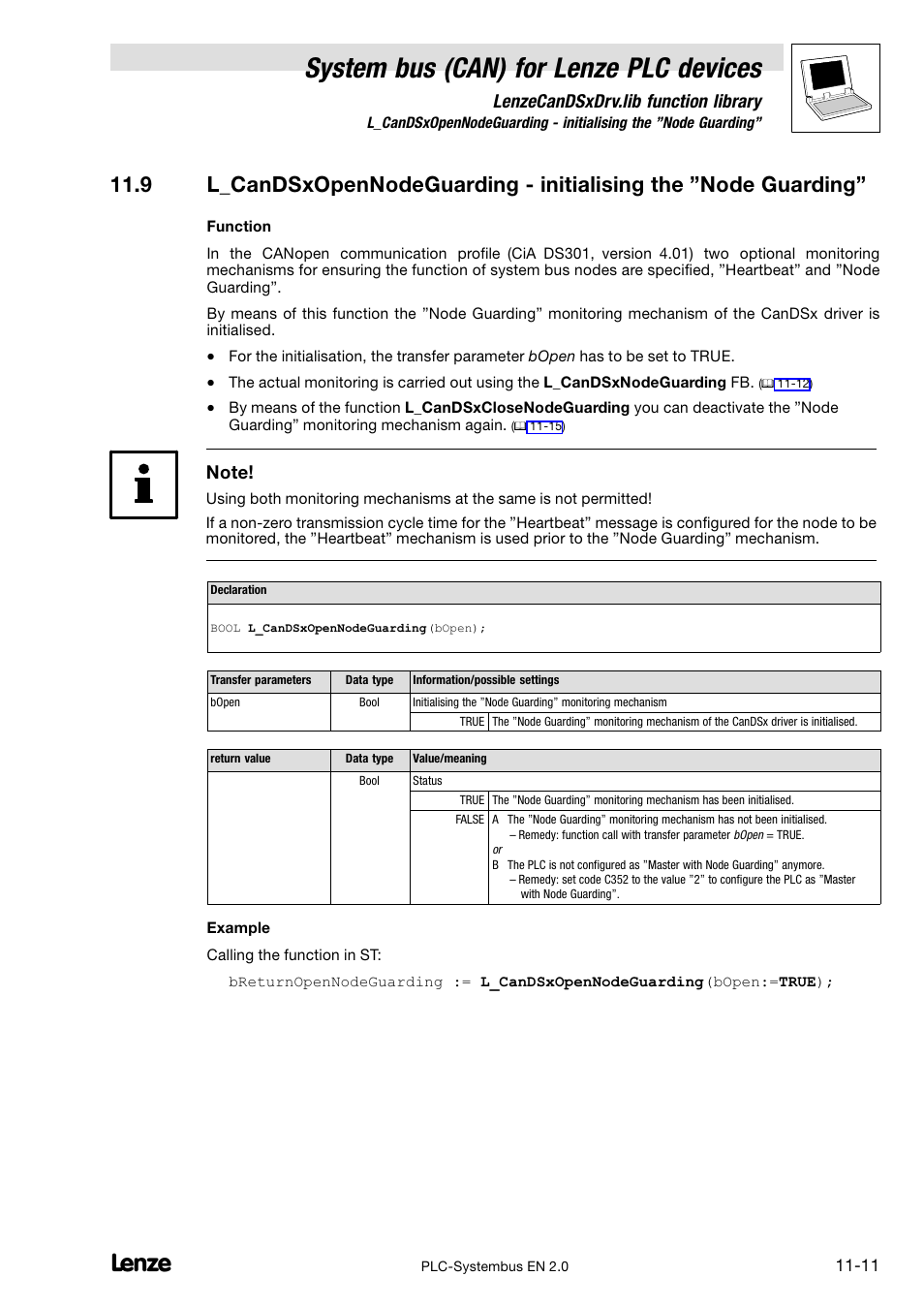System bus (can) for lenze plc devices, Lenzecandsxdrv.lib function library | Lenze DDS System bus CAN for PLC User Manual | Page 167 / 178