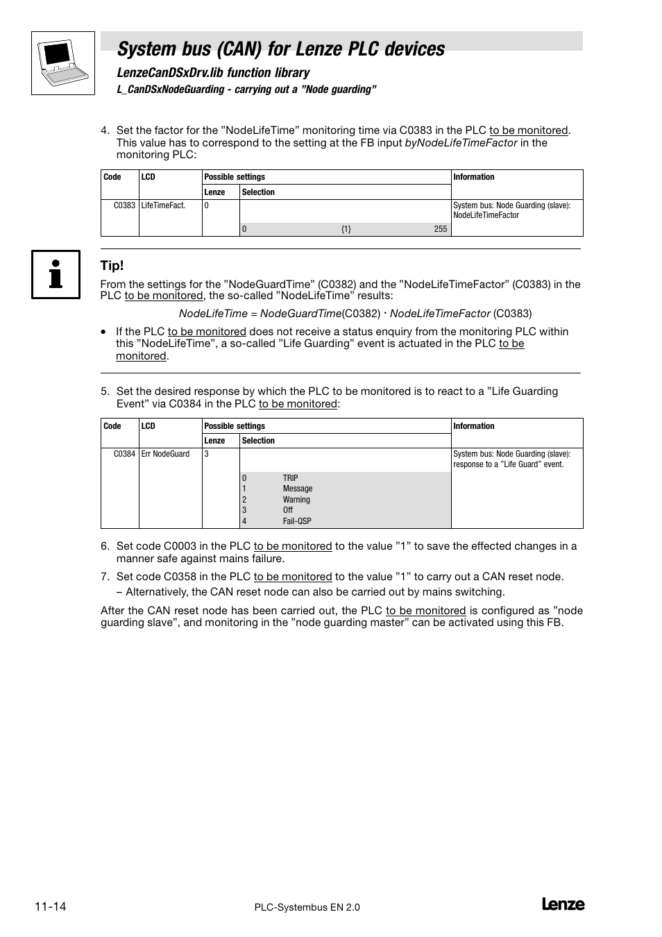 System bus (can) for lenze plc devices, Lenzecandsxdrv.lib function library | Lenze DDS System bus CAN for PLC User Manual | Page 170 / 178