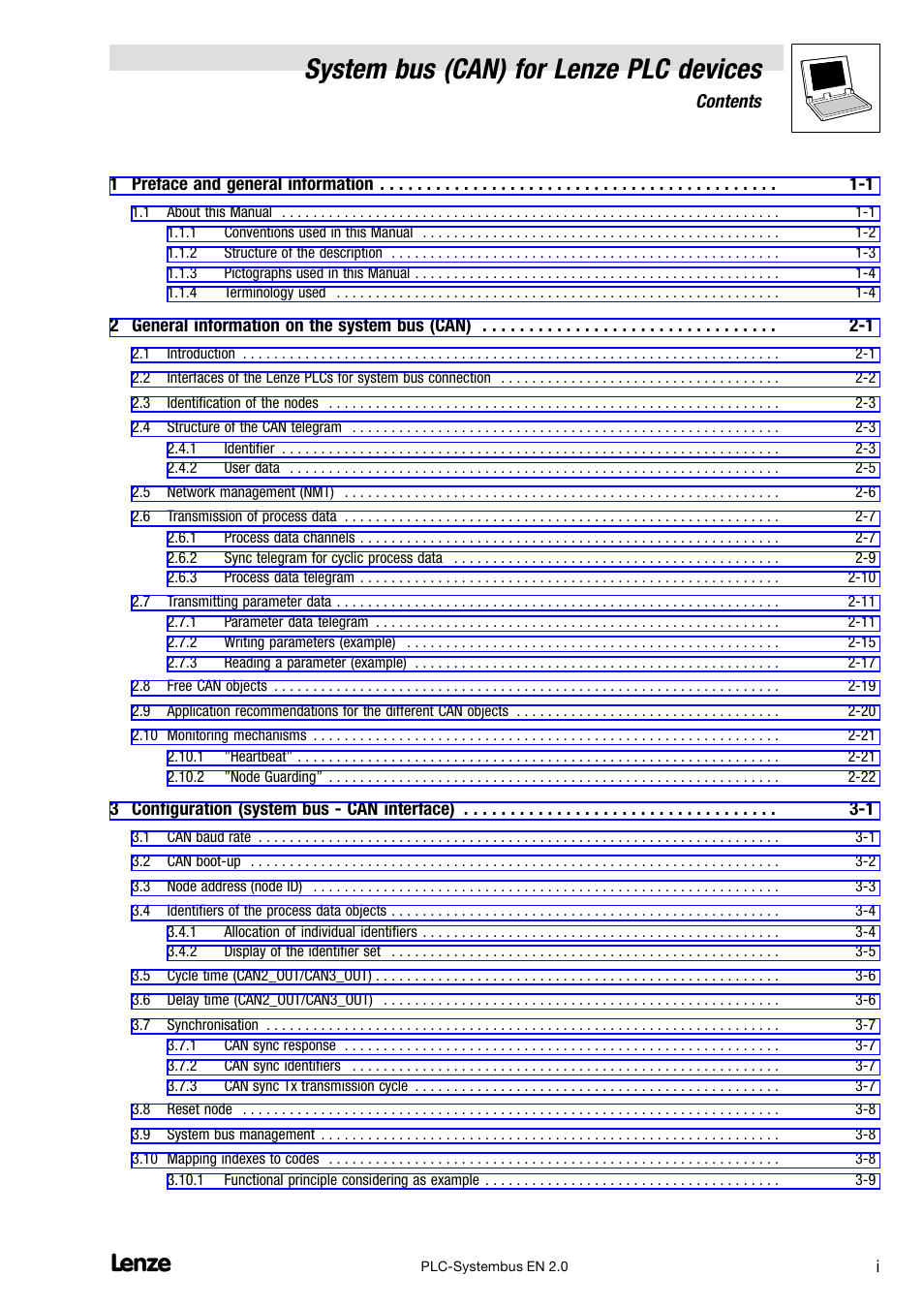 Lenze DDS System bus CAN for PLC User Manual | Page 3 / 178