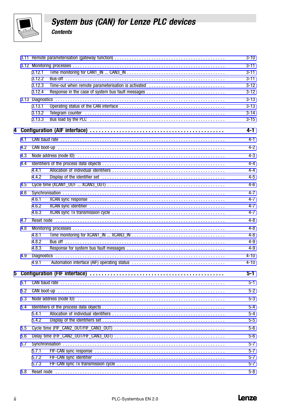 System bus (can) for lenze plc devices | Lenze DDS System bus CAN for PLC User Manual | Page 4 / 178