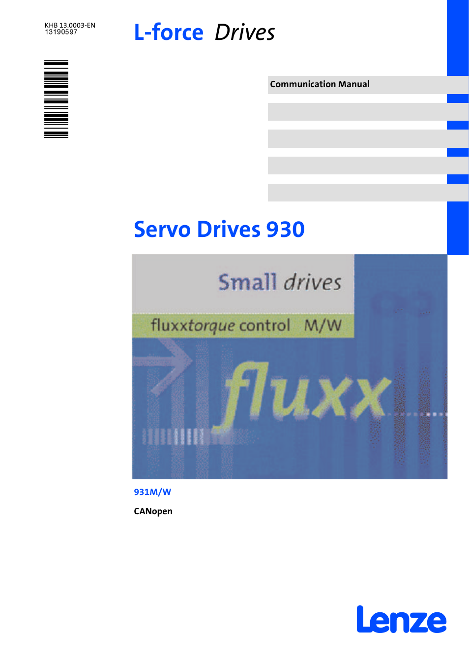 Lenze 931M-931W User Manual | 158 pages