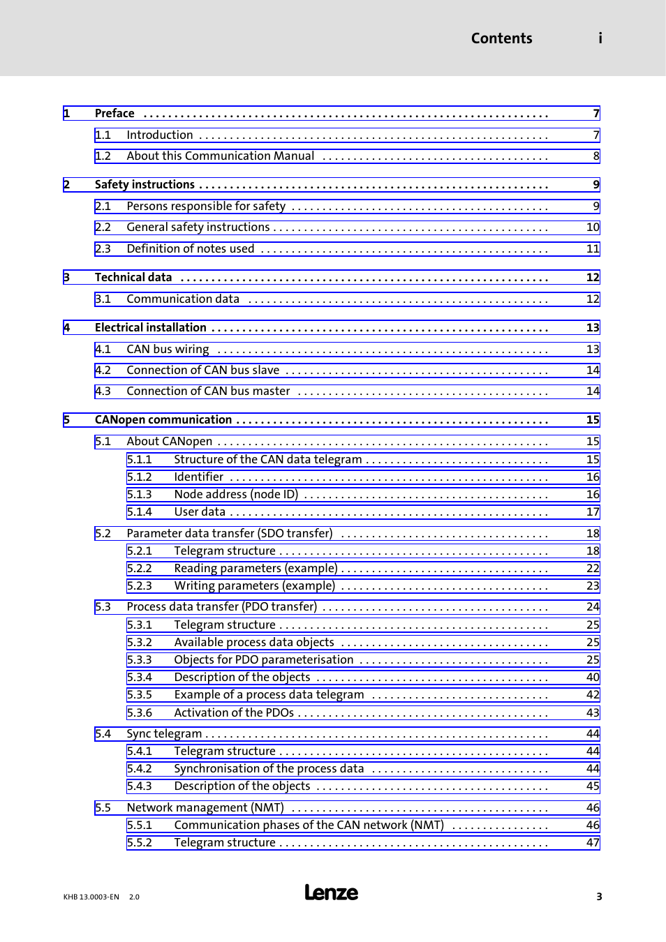 Lenze 931M-931W User Manual | Page 3 / 158