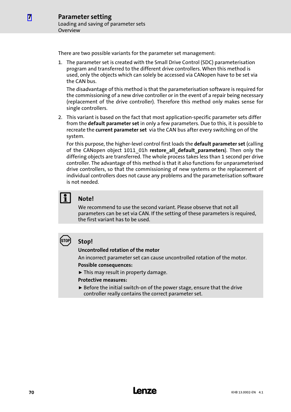 Lenze 931K User Manual | Page 70 / 148