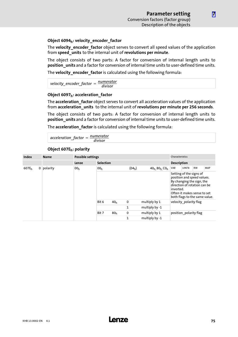 Parameter setting | Lenze 931K User Manual | Page 75 / 148
