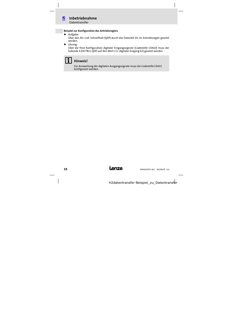 Lenze E82ZAFFC001 User Manual | Page 18 / 58